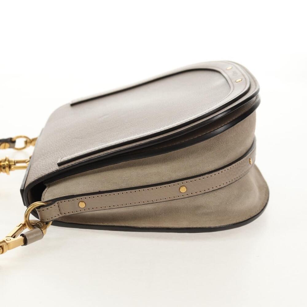 Chloe Nile Medium Bracelet Shoulder Bag Leather Beige Gold Auth 157808 - Picture 3 of 16
